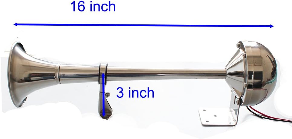 X-Haibei Marine Boat Trumpet Horn 12V Single Electric Stainless Steel Powerful Horn for Truck : Sports & Outdoors