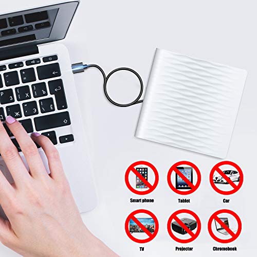 External CD DVD Drive, DUSASA USB 3.0 USB C Dual Port Slim Portable External CD DVD Rewriter Burner Writer,High Speed Data Transfer USB Optical Drives for Laptop/Macbook/Desktop/Win10/8/7 (White) - Thumbnail 6