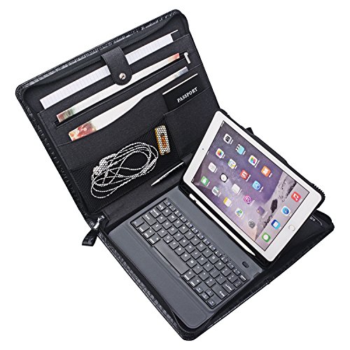iPad Keyboard Portfolio, Organizer Zipper Portfolio Folio Case with Bluetooth Keyboard for 10.5-in iPad Pro/iPad Air 3