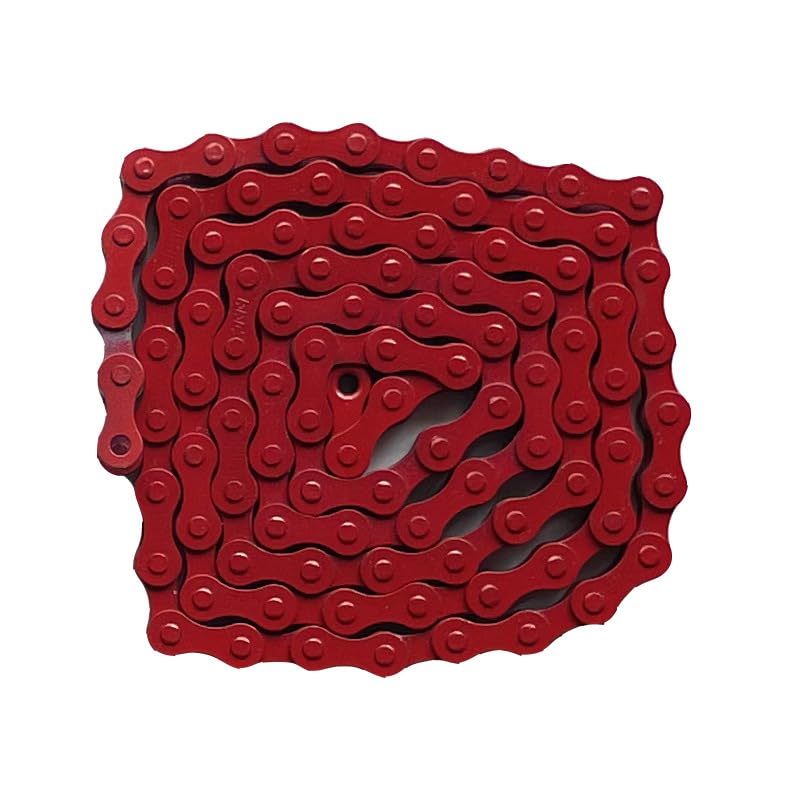 MOMOALA 1/2 x 1/8inch 96 Links Single Speed Colorful Chain Fixed Gear MTB BMX Bicycle Bike Sport Road - Red