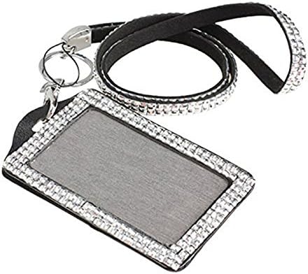 LANYARD NECK STRAP ID CARD BADGE HOLDER CLIP PROTRAIT RHINESTONE CRYSTAL UK SAMEDAY DISPATCH BEFORE 2PM (SILVER)