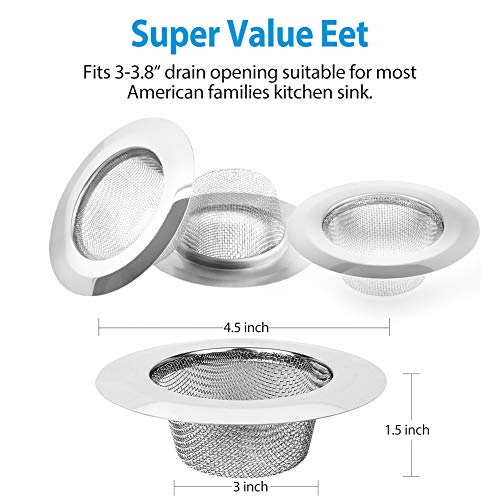 4 Pack Hair Catcher Shower Drain, Stainless Steel Sink Drain Strainer, Large Wide Rim 4.5\