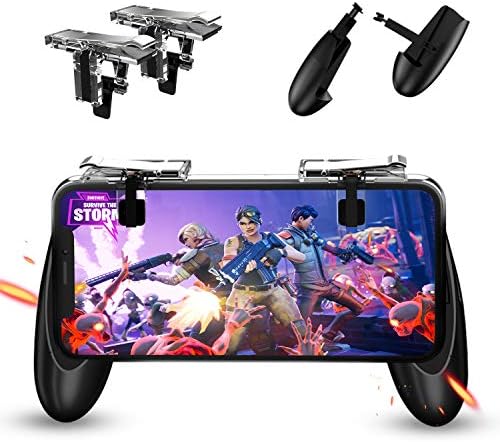 Cinsey Fortnite PUBG Mobile Controller Game Controller, Cellphone Game Trigger, Ergonomic Design Handle Holder Handgrip Stand (Transparent)
