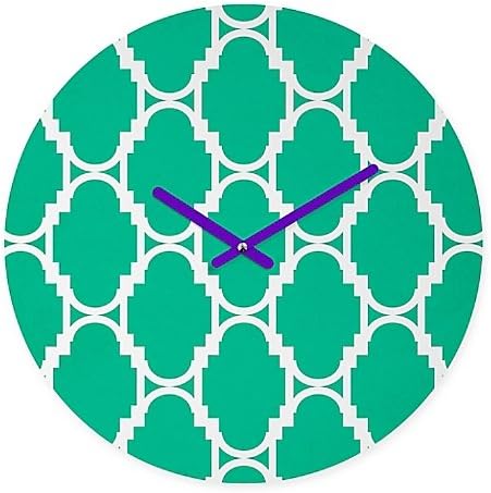 DENY Designs Rebecca Allen Pillow Talk Turquoise Round Wall Clock