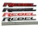 1pc OEM 13 Inches Rebel Tailgate Emblem Badge 3D Nameplate Compatible with 1500 2500 3500 (Black Red)