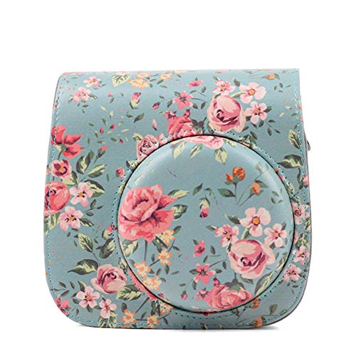Camera Case Bag Floral PU Leather Camera Bag for Fujifilm Instax Mini 9 / Mini 8 / Mini 8+ Instant Film Camera