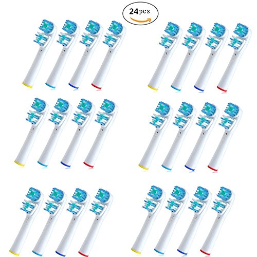 V-Bay Premium Replacement Toothbrush Heads for Braun Oral B Dual Clean EB417-4(SB-417A) Standard Size Toothbrushes, 24 Count(6-Pack).