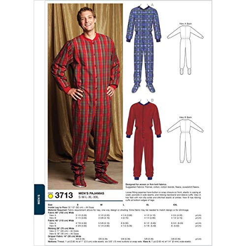 Kwik Sew K3713 Pajamas Sewing Pattern, Size S-M-L-XL-XXL