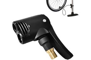 Dual Head Bike Track Pump Tyre Air Pump Valve,Adapter Bicycle Pump Connector Head with Bleeder Valve, Multi-Use Connector Hea