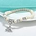 White Turquoise 6MM Beads Tibet Silver Charm Elephant Pendant Elastic Bracelet