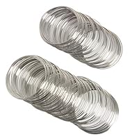 Happy Shop 200pcs Jewelry Wire,silvertone Memory Beading Wire Bracelet Rigid Steel for Wire Wrap DIY Jewelry Making Supplies