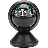 Flylin Black Adjustable Ball Night Vision Compass Boat Dash Mount | Adjustable Dash Car for Car Marine Boat Ship, Easy Direction Reading, Convenient to Install