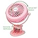 OPOLAR Rechargeable Clip and Desk Fan, Upgraded LG 2200mAh Battery, USB or Battery Powered, 3 Speeds, Free Adjustable Head, Small Personal 5.5 Inch Frame Black Fan for Baby Stroller(Pink)