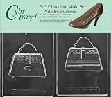Cybrtrayd D111AB 3D Purse Chocolate Candy Mold Bundle with 2 Molds and Exclusive Cybrtrayd Copyrighted 3D Chocolate Molding Instructions