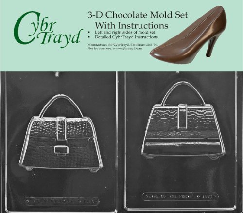 Cybrtrayd D111AB 3D Purse Chocolate Candy Mold Bundle with 2 Molds and Exclusive Cybrtrayd Copyrighted 3D Chocolate Molding Instructions