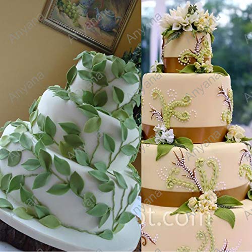 Anyana sugar leaf vine edible cake silicone fondant impression lace mat autumn cake decorating mold gum paste cupcake topper tool icing candy imprint baking moulds sugarcraft trimming