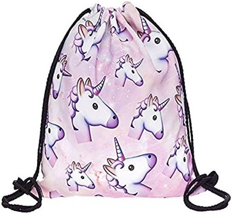 Drawstring Backpack for Women and Men,Lightweight Gym Rucksack Bag (Unicorn Gradient)