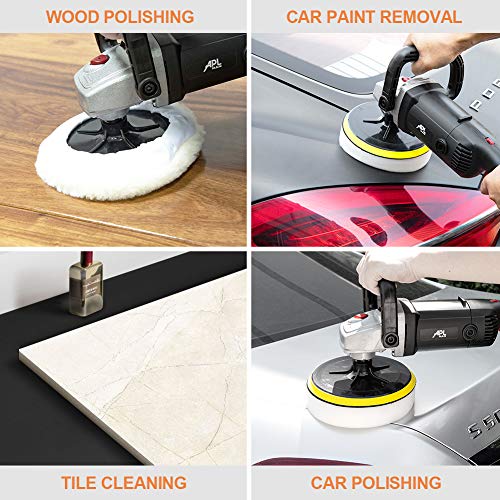 APLMAN 7inch Buffer Polisher,10A,6 Variable Speeds,Ideal for Car