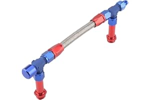 Holley 4150 + Dual Feed Fuel Line Kit,Aluminum Alloy AN8 Braided Kit Carb Fittings for Based W/ AN6 Adapterfor Holly Carburet