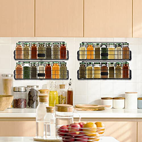 Spice Rack Wall Mount, 4 Packs Hanging Spice Rack Organizer Spice Shelf