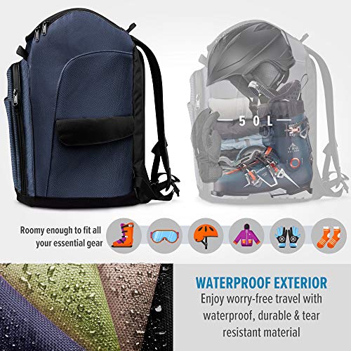 OutdoorMaster Ski Boot Bag Lynx Ski and Snowboard Boots Travel Backpack with Helmet