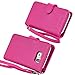 Wisdompro S6 Case, Premium PU Leather 2-in-1 Protective Folio Flip Wallet Case with Credit Card Holder Slots and Wrist Lanyard for Samsung Galaxy S6 - Hotpink
