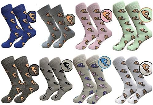 VIGVOG Men's Women's Colorful Art Patterned Casual Crew Socks 5-8 Pack