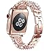 FanTEK Band for iWatch 42mm / 44mm, Luxury Crystal Bling Rhinestone Diamond Bracelet Strap, Adjustable Stainless Steel Replacement Band Compatible with iWatch Series 5/4/3/2/1 Rose Gold