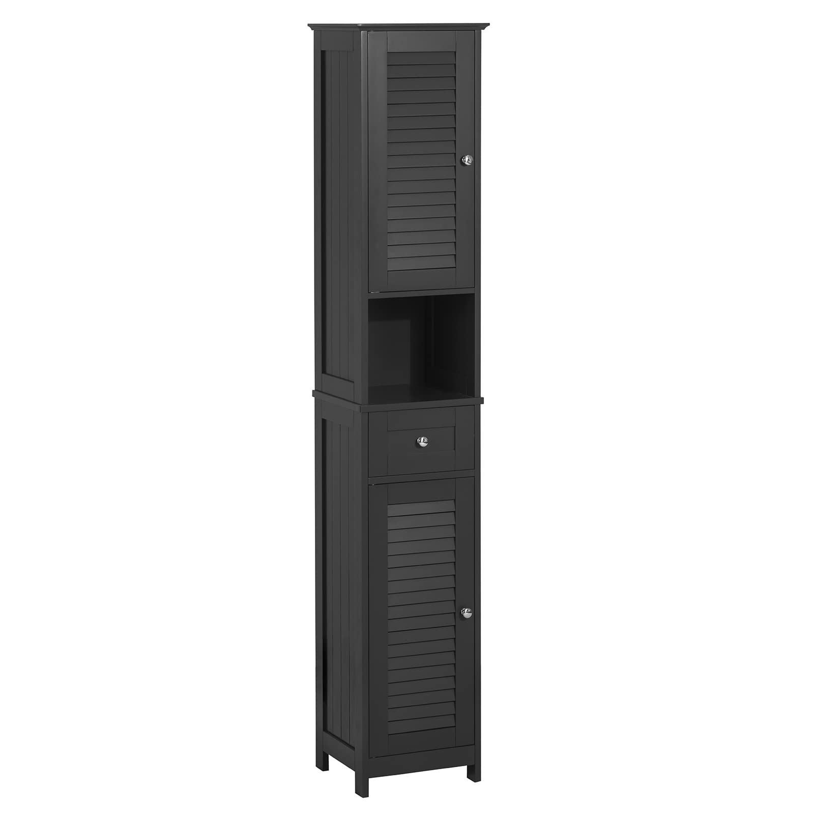 SoBuy-FRG236-DG-Mueble-Columna-de-bano-Armario-Bano-Alto-Estanterias-de-Bano-2-Puertas-y-1-Cajon-32-x-30-x-170-cm-ES