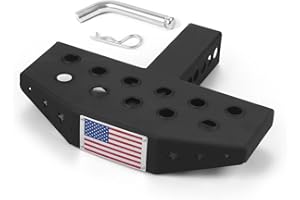 DYNO RACING 5.04 Inch Widen Circular Hole Hitch Step Anti Slip and Rust Towing Bumper Guard Hitch Steps with Pin Fits 2 Inch Receivers for Pickup Truck RV SUV