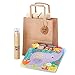 OSpecks Medium Brown Kraft Paper Shopping Bags Bulk with Handle and Thank You Tags for Retail Business, Merchandise, Goodies, Appreciation Gifts, Trade Fair, Craft Shows, Qty 50 Pcs, Size 8x4.75x10 In