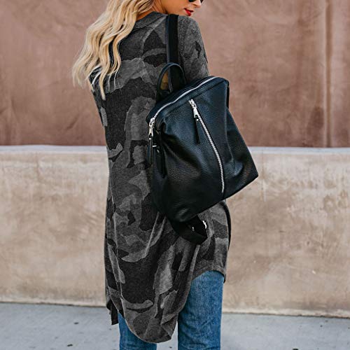TIFENNY Women's Going Out Cardigans Ladies Lightweight Long Cardigan Camouflage Outwear Long Sleeve Coats Tops - Thumbnail 7