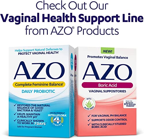 AZO Yeast Plus Dual Relief Tablets, Yeast Infection and Vaginal Symptom Relief, Relieves Itching & Burning, 60 Count (Pack of 2)