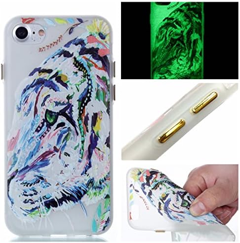 iPhone 7 Case, Bernect Colorful Luminous Clear Case Glow In The Dark Noctilucent Soft TPU Slim-Fit Cover for Apple iPhone 7 (4.7 inch) -Tiger