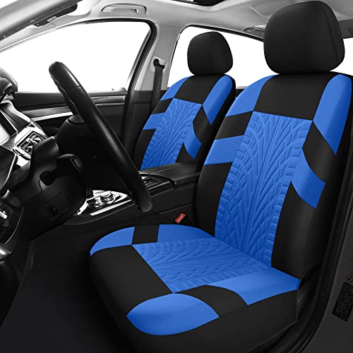 Pariitadin Car Seat Covers Front Pair, Washable and Breathable Seat Covers for Cars, Universal Fit Car Interior Covers for Most Sedan, Truck, SUV, Black/Blue at Amazon