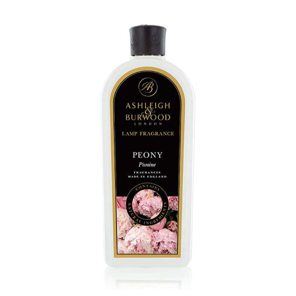 Ashleigh & Burwood Peony Lamp Fragrance 1 L - For Use In Fragrance Lamps - Natural Ingredients - Sweet Floral Scent - Made In UK - Burn Time 40 Hours - Apple, Jasmine, Carnation, Rose, Musk