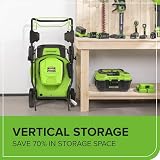 Greenworks 48V Self Propelled Lawnmower 46cm 55L Bag 4Ah Batteries Twin Charger view 10