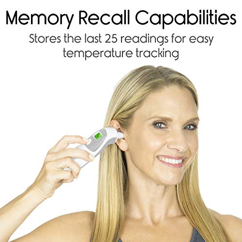 Vive Precision Fever Thermometer - Digital Infrared Forehead and Ear Temperature Device - Tympanic, Head Instant Read For Kids, Baby, Child, Adults, Pets - Dual Medical, Portable No Touch Home Reading - Thumbnail 6