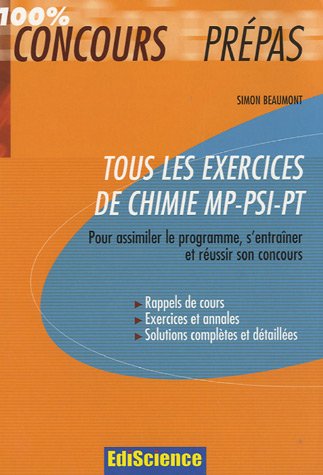 Tous les exercices de chimie MP-PSI-PT
