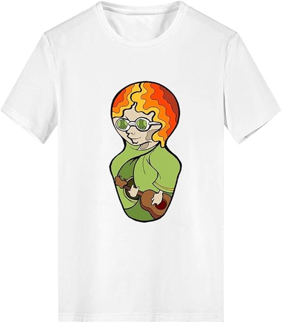Womens Cartoon Character Printed Solid Cotton Wild TShirt Casual Round