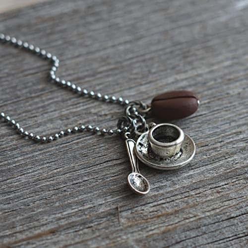 Coffee Necklace, Coffee Bean Necklace, Coffee Lovers