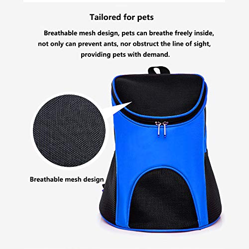 Pet Travel Carrier Backpack for Small Dogs and Cats up to 15lbs, Airline Approved, 4 Big Ventilation Window,Safety Features and Back Cushion Support(Blue)