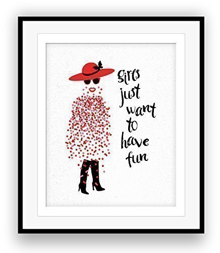 Girls Just Want to Have Fun – Song Lyric Art Inspired Typographic Illustration – Pop Music Wall Decor Gift – Print or…