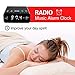 Alarm Clock Radio, LED Digital FM/AM Radio Alarm Clocks for Bedrooms Battery Backup (Black)