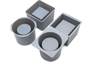 CATIN Concrete Planter Molds Silicone Planter Molds for Cement Pot, Round and Square