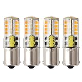 BA15s 1156 1141 bayonet P21W S8 Single Contact rv LED Bulbs,HRYSPN 5 Watt Warm White, 12V Low Voltage 3000K 500LM, for Landscape Lighting and Camper, Boat Lights (Pack of 4)