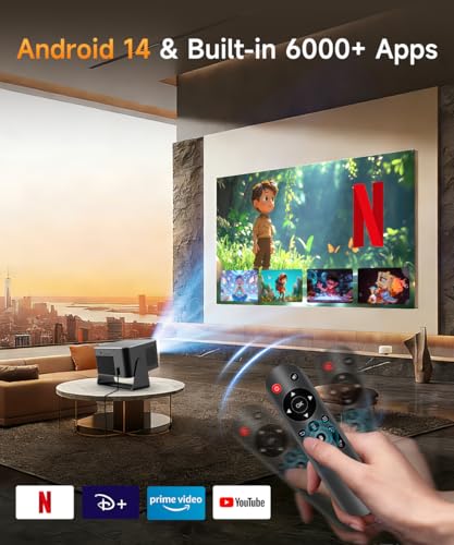 Magcubic Mini Projector 4K 8K 1080P Supported, Portable Projector, WiFi 6 Bluetooth 5.4, 600 ANSI, Auto Focus, 12 W Speaker, 180° Rotation, Smart Projector, Mobile Phone, Home Cinema