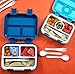 Bento Children's Lunch Box for Elementary School Kids, Boys, Girls by Fenrici, Leakproof, Soup Safe, Light Weight, Microwave, Dishwasher Safe, 2 Free Sets of Utensils, 9in x 7in x 2.5in, Dark Blue