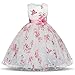 TTYAOVO Girls Flower Printing Chiffon Princess Wedding Party Holiday Dresses