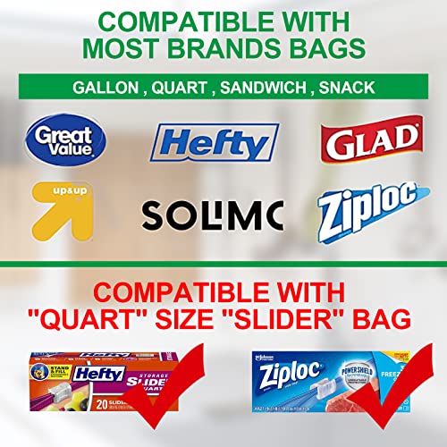 AUING Ziplock Bag Organizer,Bamboo Kitchen Baggie Organizer for Ziploc Bag Include Gallon Quart Snack and Sandwich Bag Dispenser Compatible with Ziploc, Solimo, Glad, Hefty ect, Set of 4